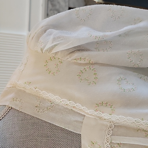 Vtg 70's Swiss Dot Peasant Dress - Picture 3 of 12